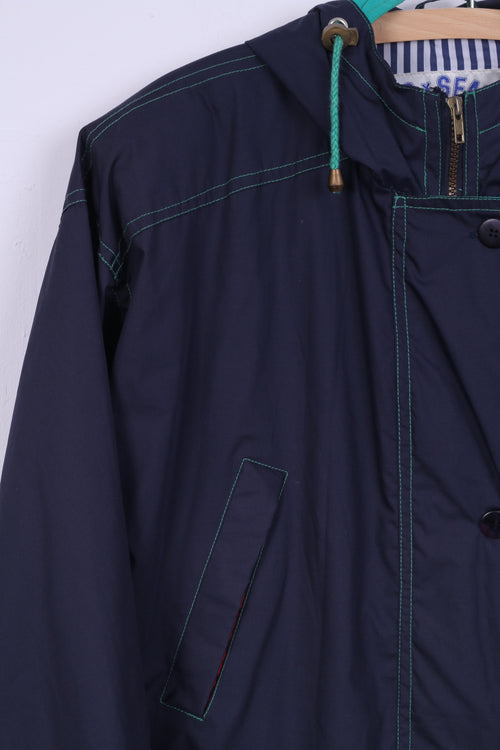 Capuuccini Femme 34 M Veste Active Wear Bleu marine Haut à capuche léger