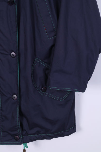Capuuccini Womens 34 M Jacket Active Wear navy Blue Lightweight Hooded Top