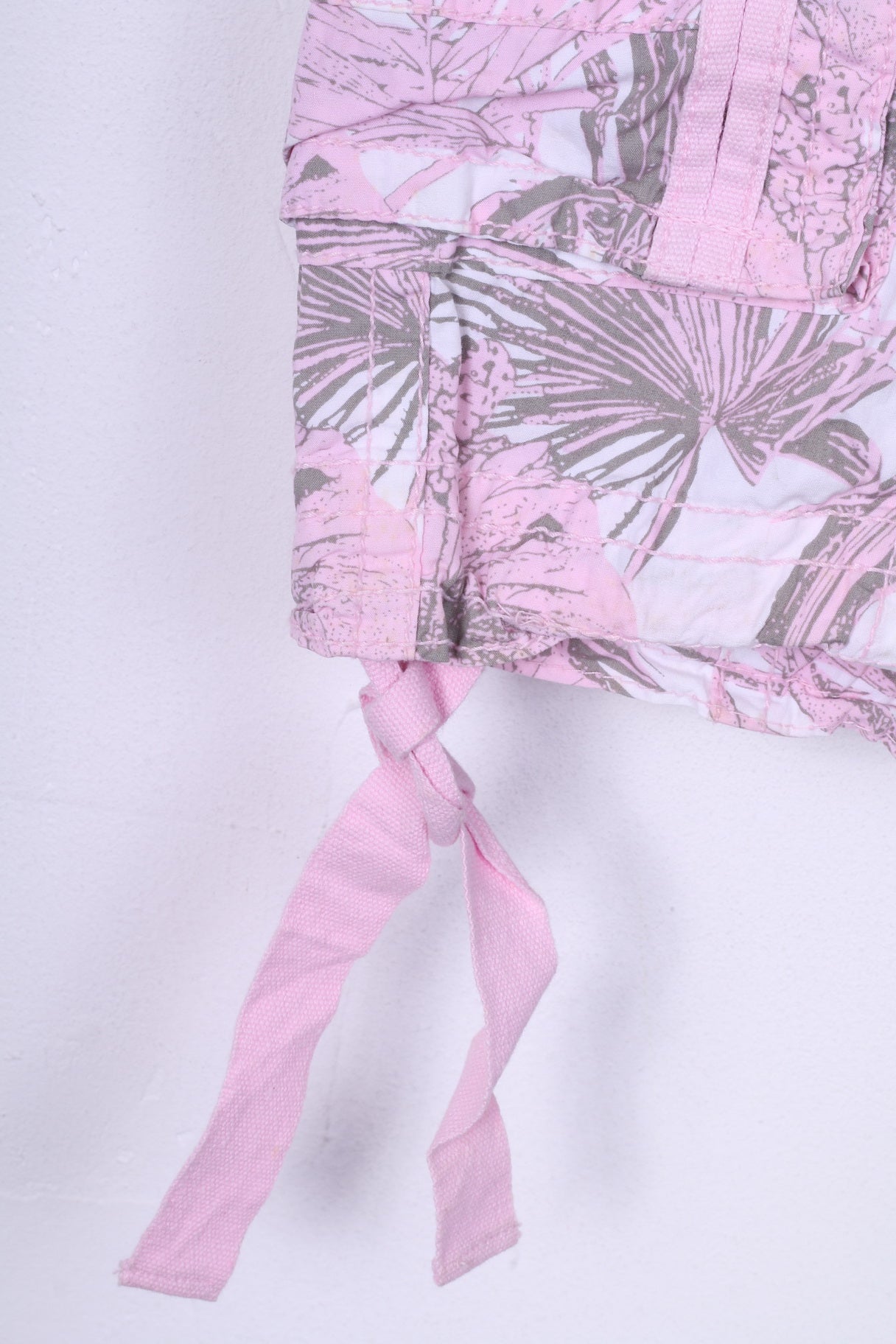 New Look Womens 16 44 Shorts Pantaloni Pink Surf Wear Cotton Flower Print Beach