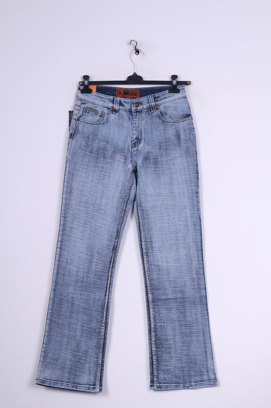 Nuovi pantaloni Big Reoss da uomo W31 L33 Jeans blu effetto lavato