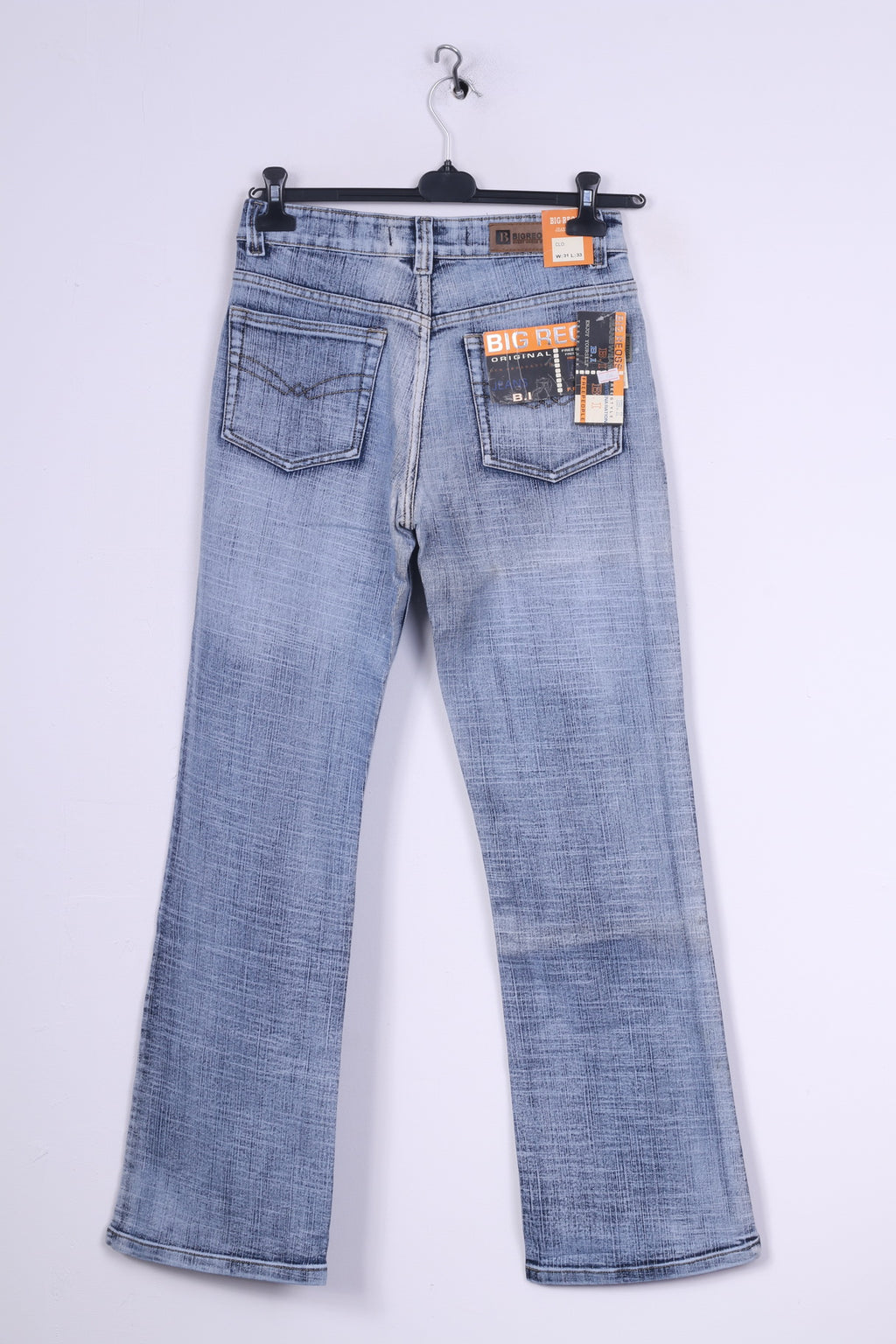 New Big Reoss Mens W31 L33 Trousers Blue Jeans Washed Look Pants