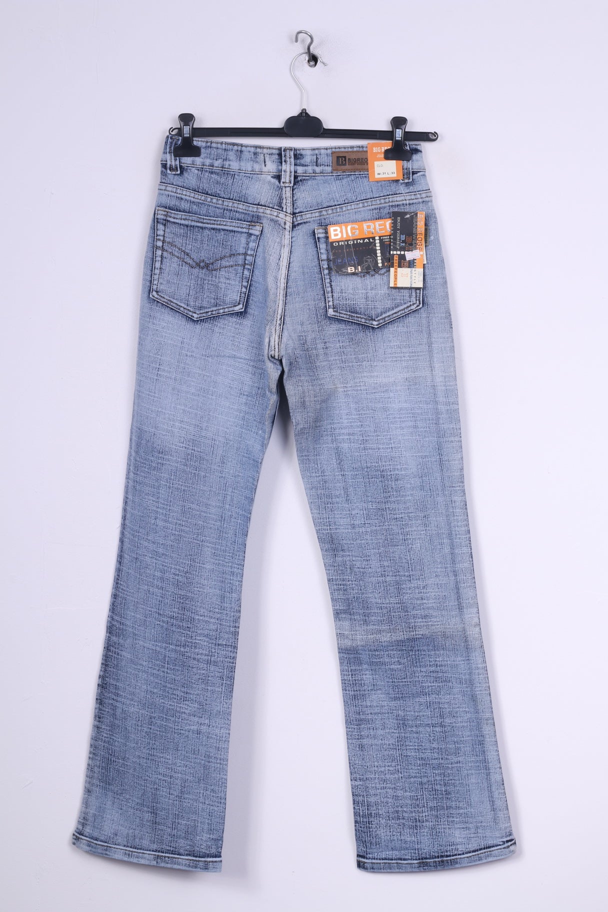 New Big Reoss Mens W31 L33 Trousers Blue Jeans Washed Look Pants