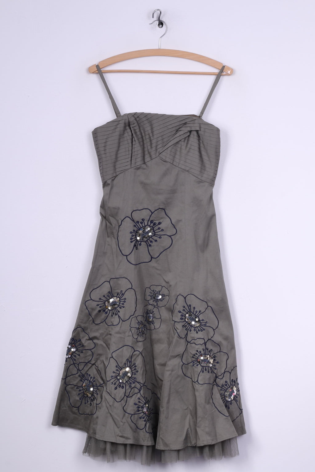 Nouveau Teatros femmes 10 36 S robe vert coton paillettes fleurs Cocktail 