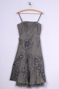 Nouveau Teatros femmes 10 36 S robe vert coton paillettes fleurs Cocktail 