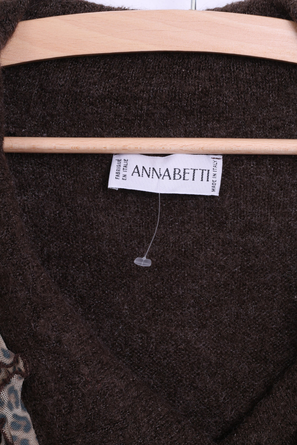 Anna Betti Womens L Jumper Sweater V Neck Brown Mohair Italy - RetrospectClothes