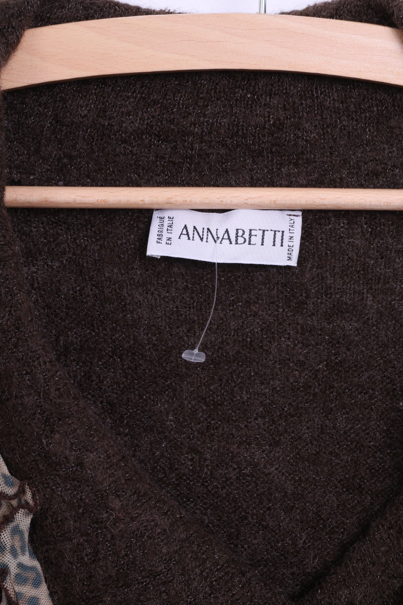 Anna Betti Womens L Jumper Sweater V Neck Brown Mohair Italy - RetrospectClothes