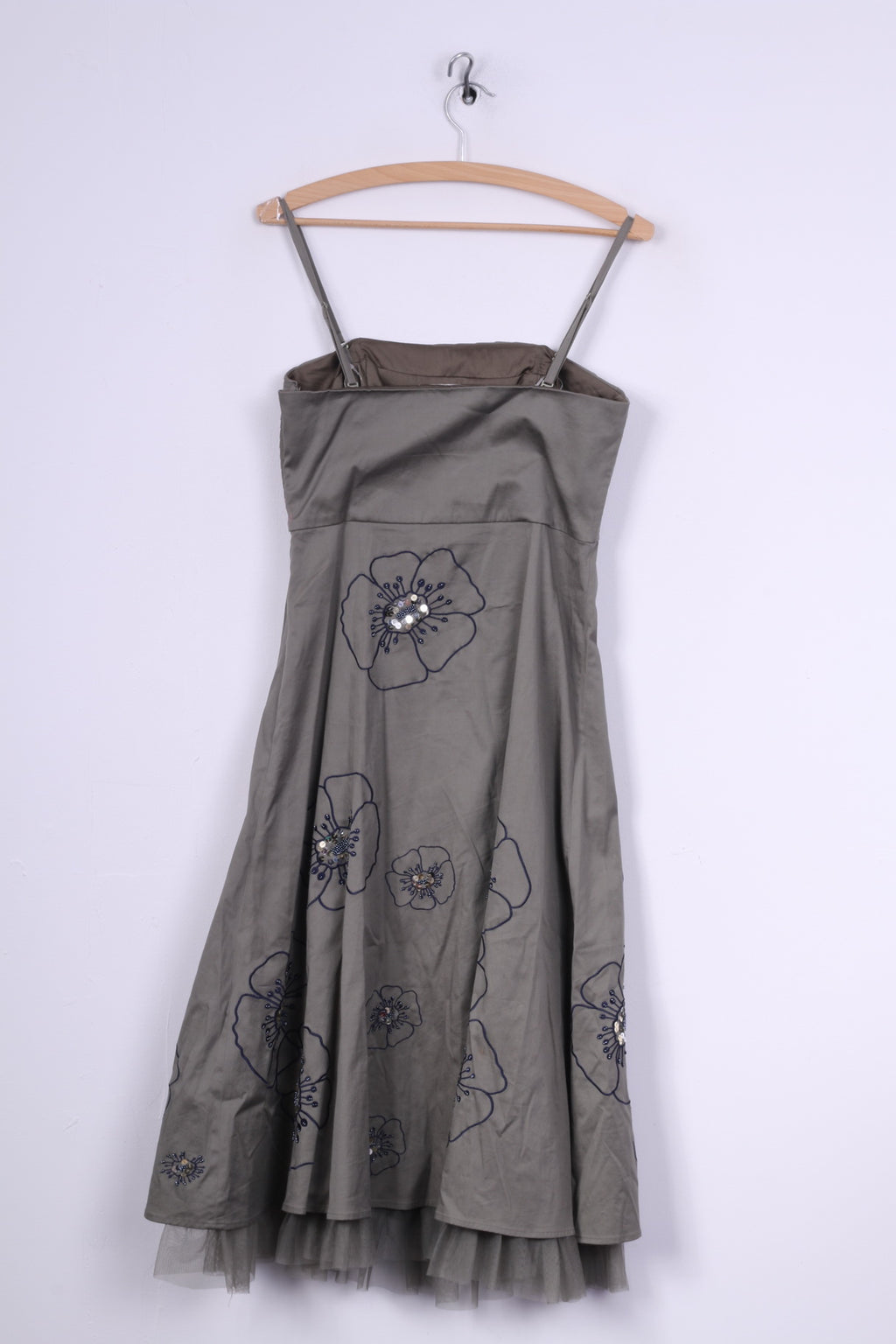 Nouveau Teatros femmes 10 36 S robe vert coton paillettes fleurs Cocktail 