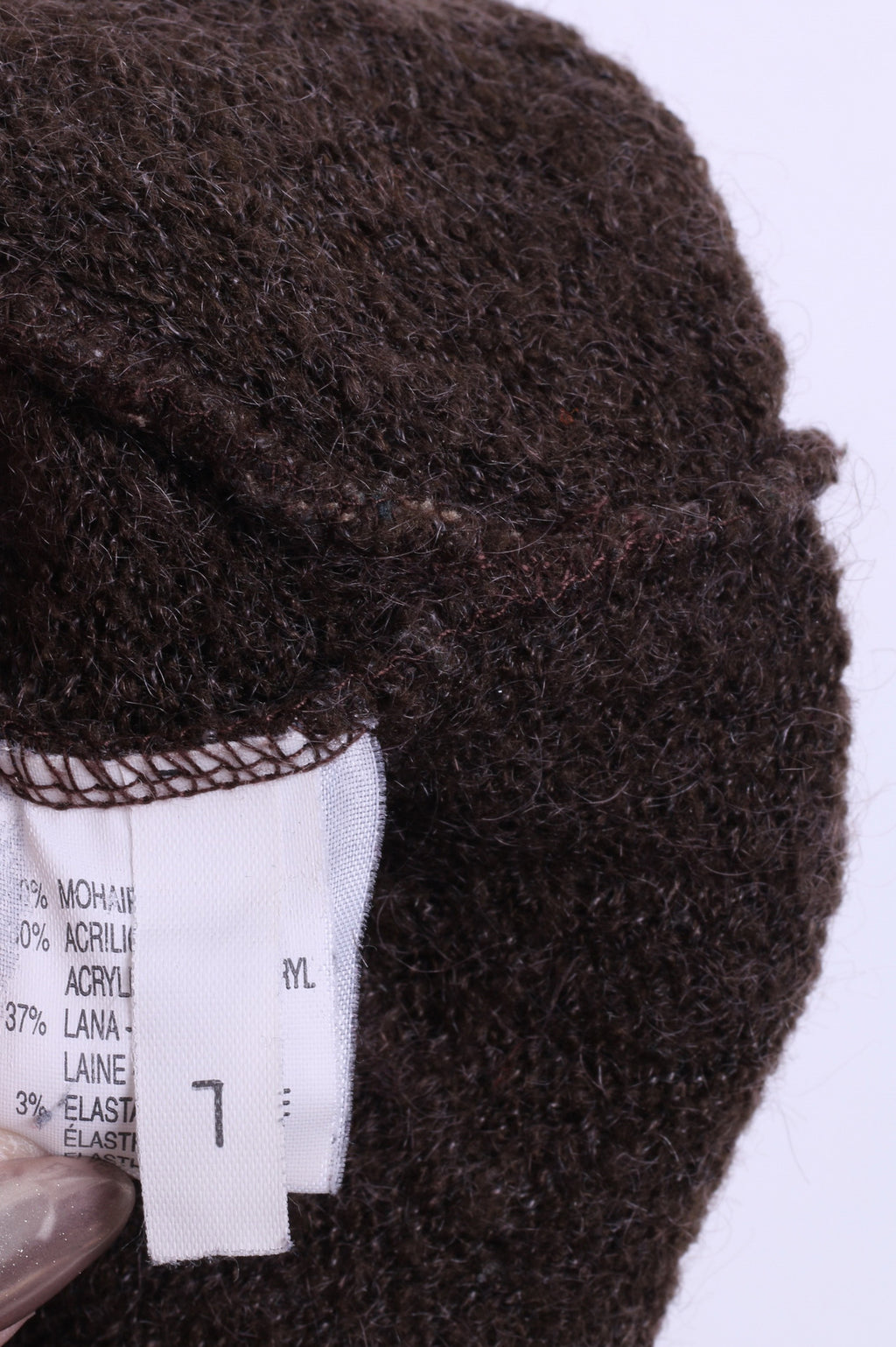 Anna Betti Womens L Jumper Sweater V Neck Brown Mohair Italy - RetrospectClothes