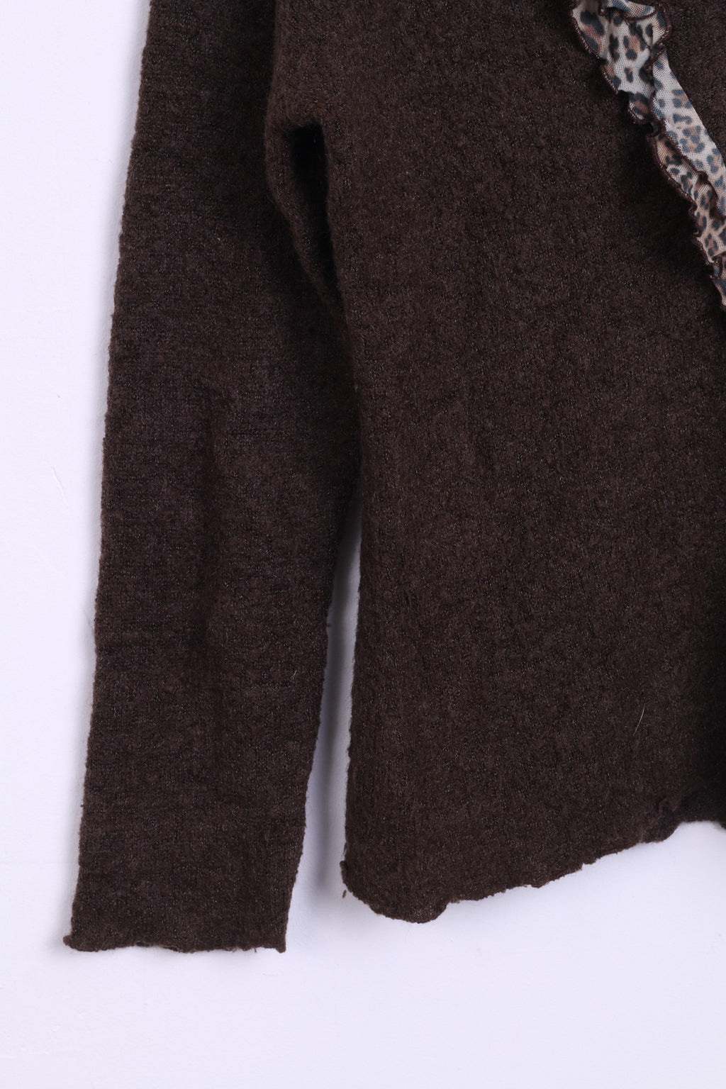 Anna Betti Womens L Jumper Sweater V Neck Brown Mohair Italy - RetrospectClothes