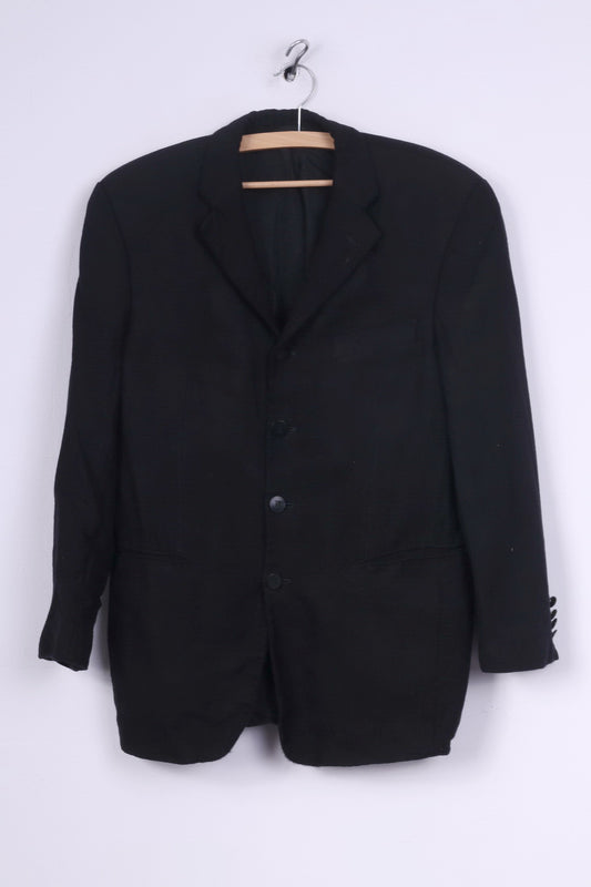 Pierre Balmain Mens S Blazer Black Detailed Buttons Single Breasted Jacket