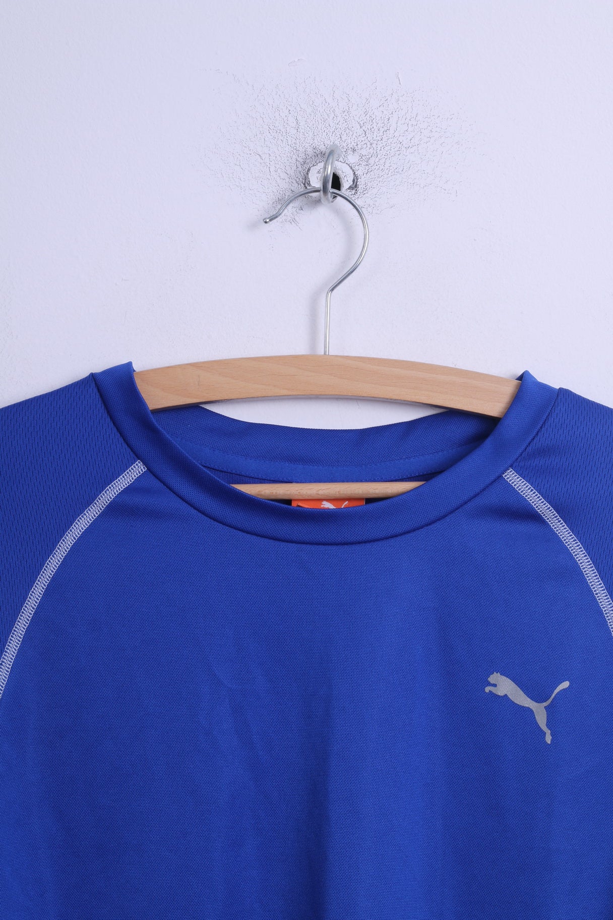 Puma Maglia a maniche lunghe da uomo L Blu Stetch Training Sport Football Girocollo