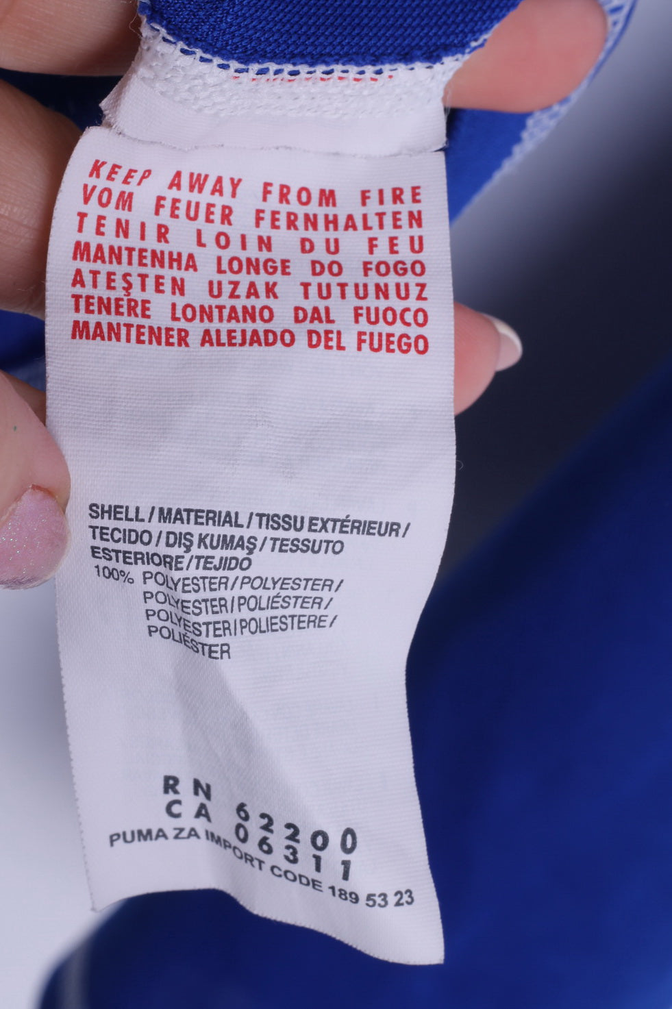 Puma Maglia a maniche lunghe da uomo L Blu Stetch Training Sport Football Girocollo