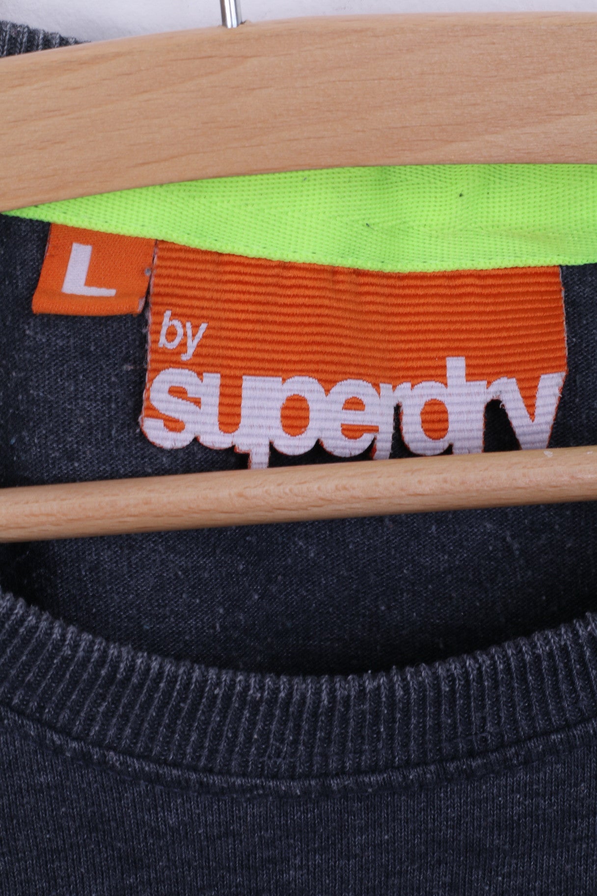 Superdry T-Shirt L Homme Gris Coton Ras du Cou