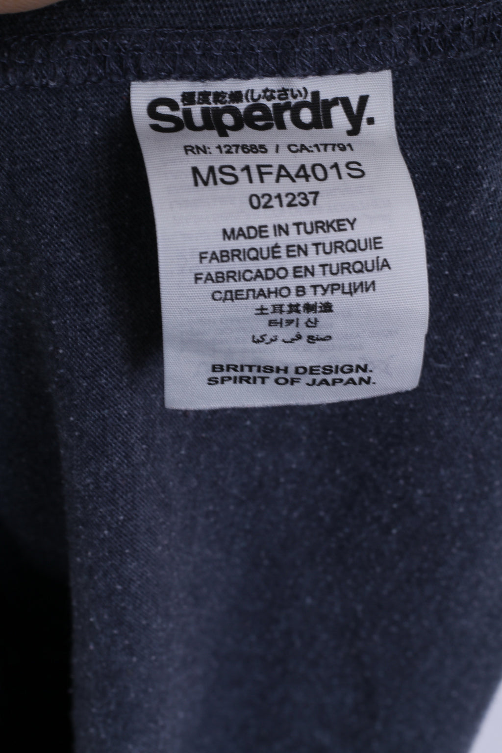 Superdry T-Shirt L Homme Gris Coton Ras du Cou