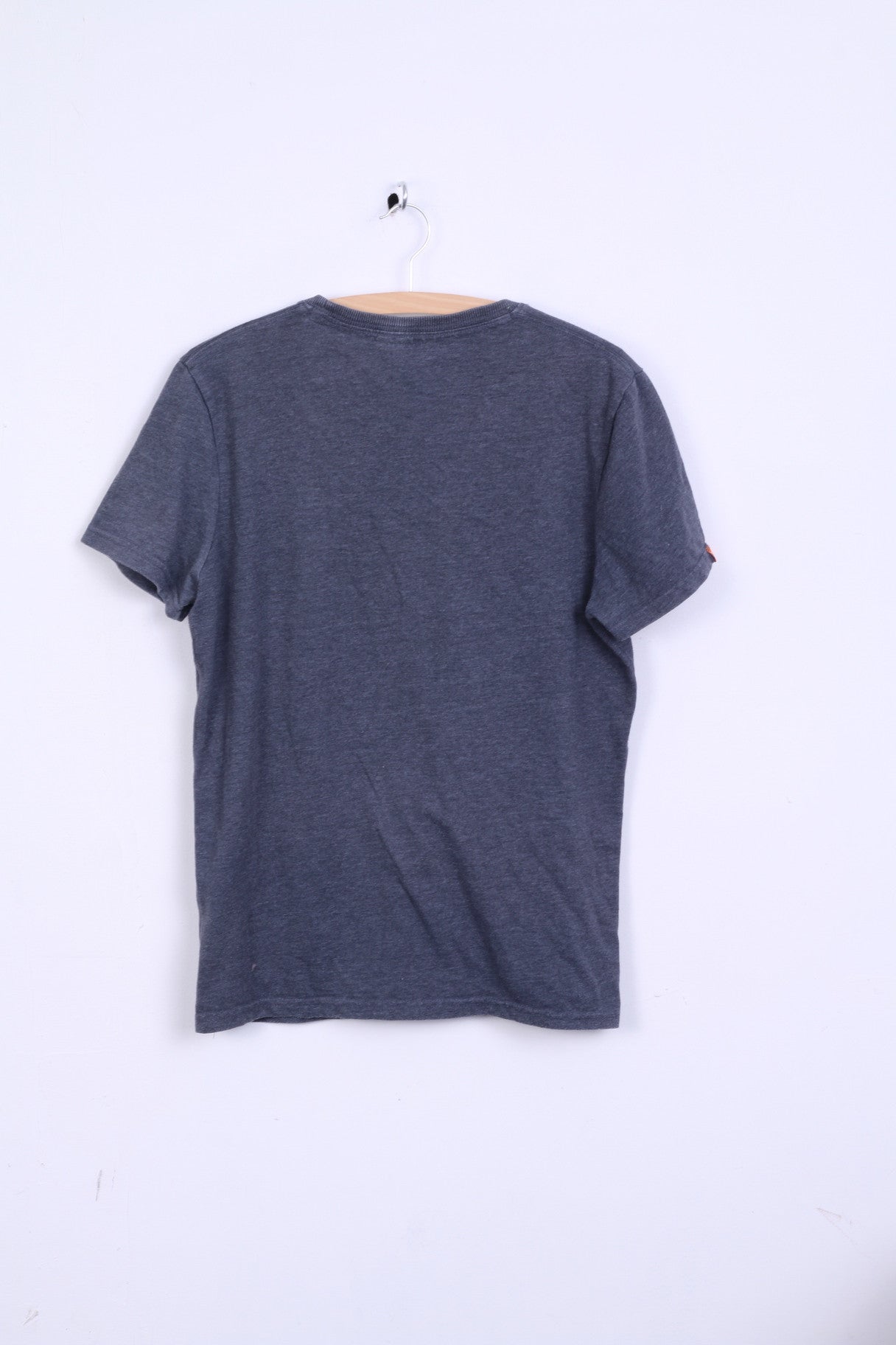 Superdry T-Shirt L Homme Gris Coton Ras du Cou