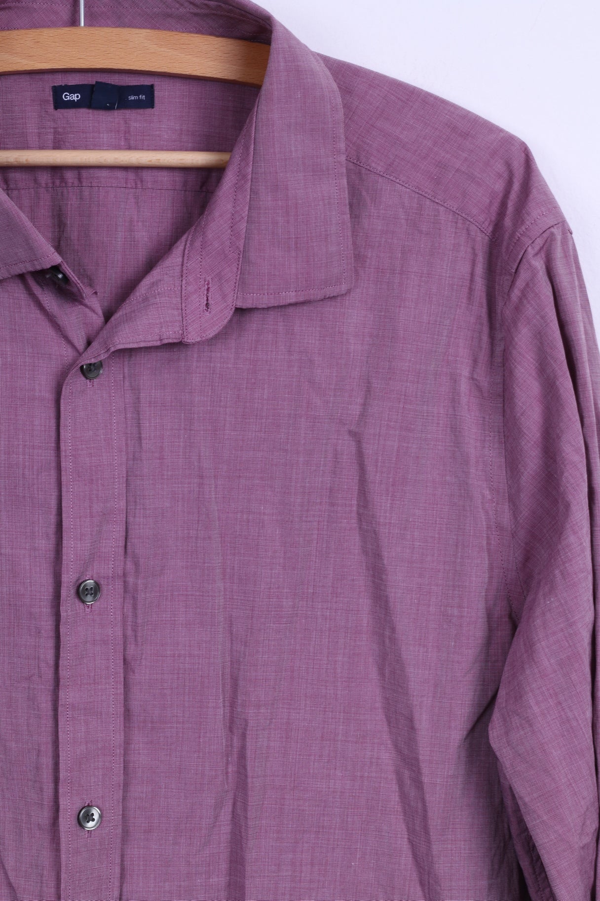 Gap Mens XL Casual Shirt Cotton Violet Slim Fit Long Sleeve