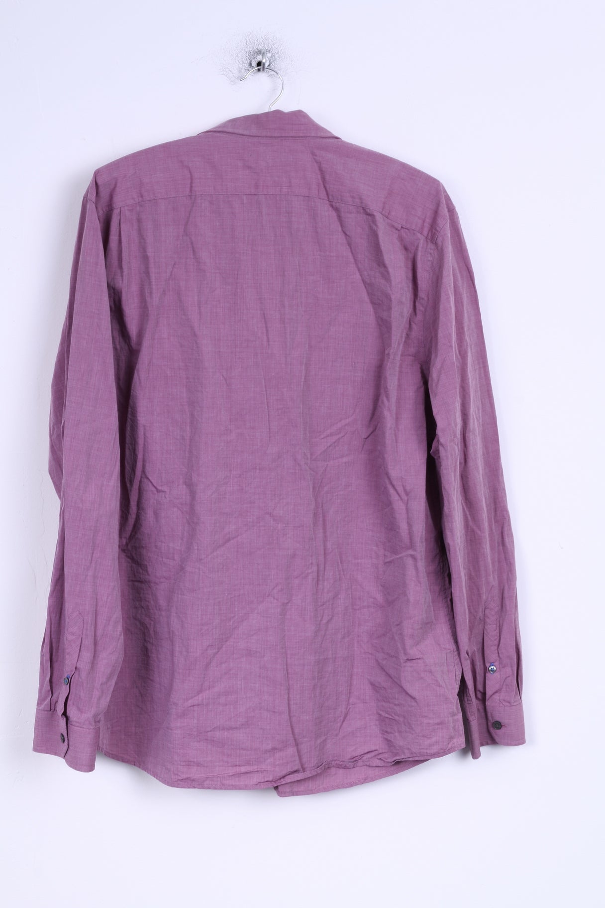 Gap Camicia casual XL da uomo in cotone viola slim fit manica lunga