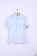 Joe Browns Mens M Casual Shirt Short Sleeve Cotton Striped