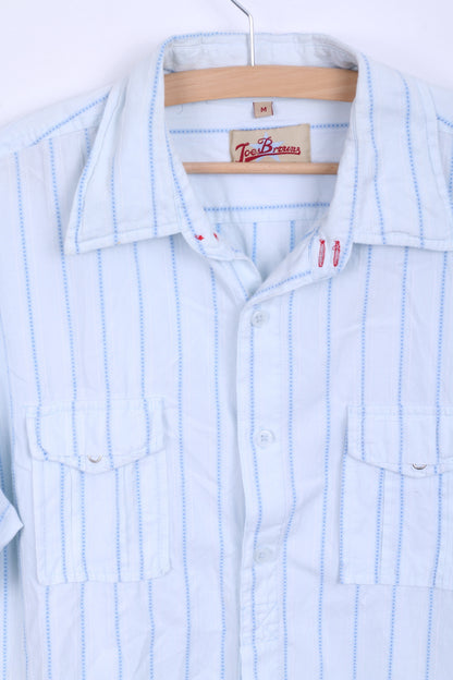 Joe Browns Mens M Casual Shirt Short Sleeve Cotton Striped