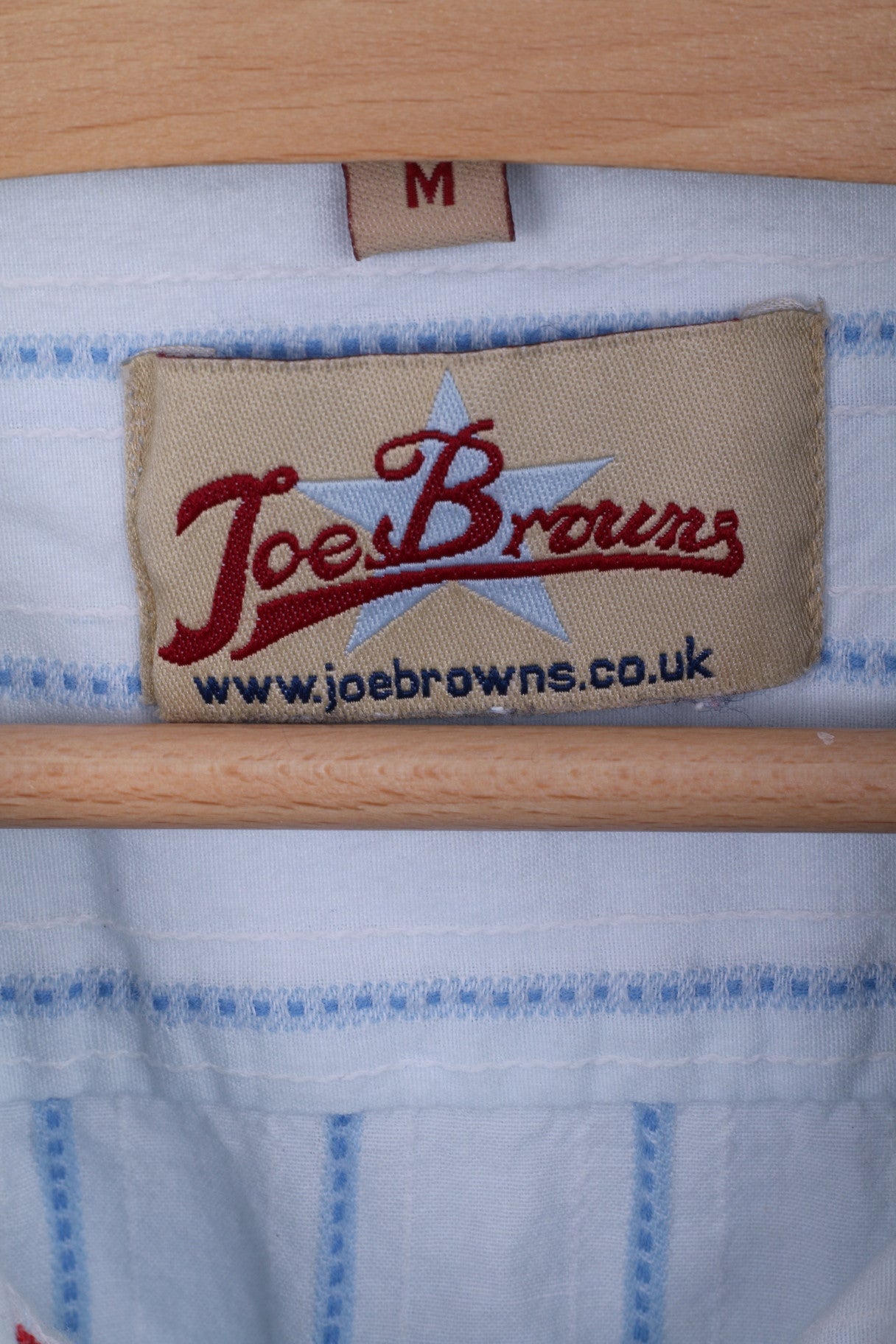 Joe Browns Mens M Casual Shirt Short Sleeve Cotton Striped