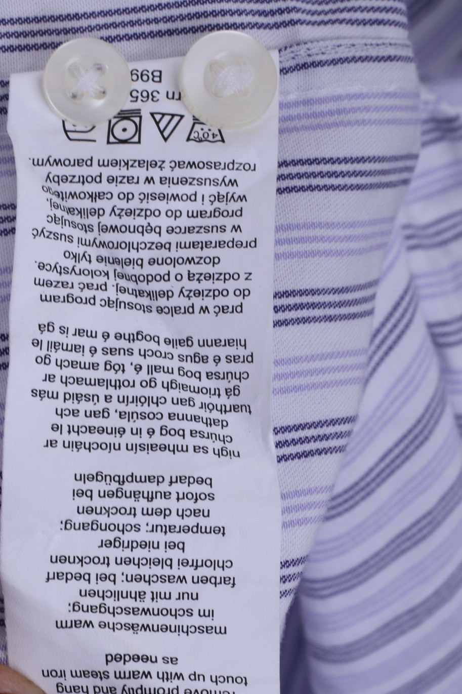 Michael Kors Uomo 16.5 34/36 XL Camicia casual a righe in cotone bianco a maniche lunghe