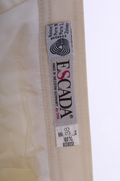 Escada Women 38 Midi Skirt Pencil Cream Wool Western Germany by SRB