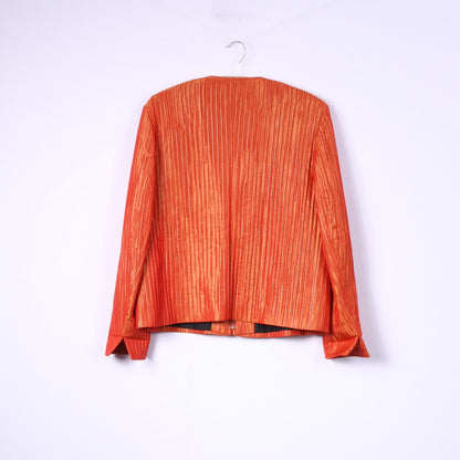Berri Sport Couture Womens 40 M Blazer Orange Full Zipper Top Jacket