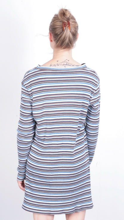 Warner Bros. Women's M Dress Cotton Tweety Striped V Neck - RetrospectClothes