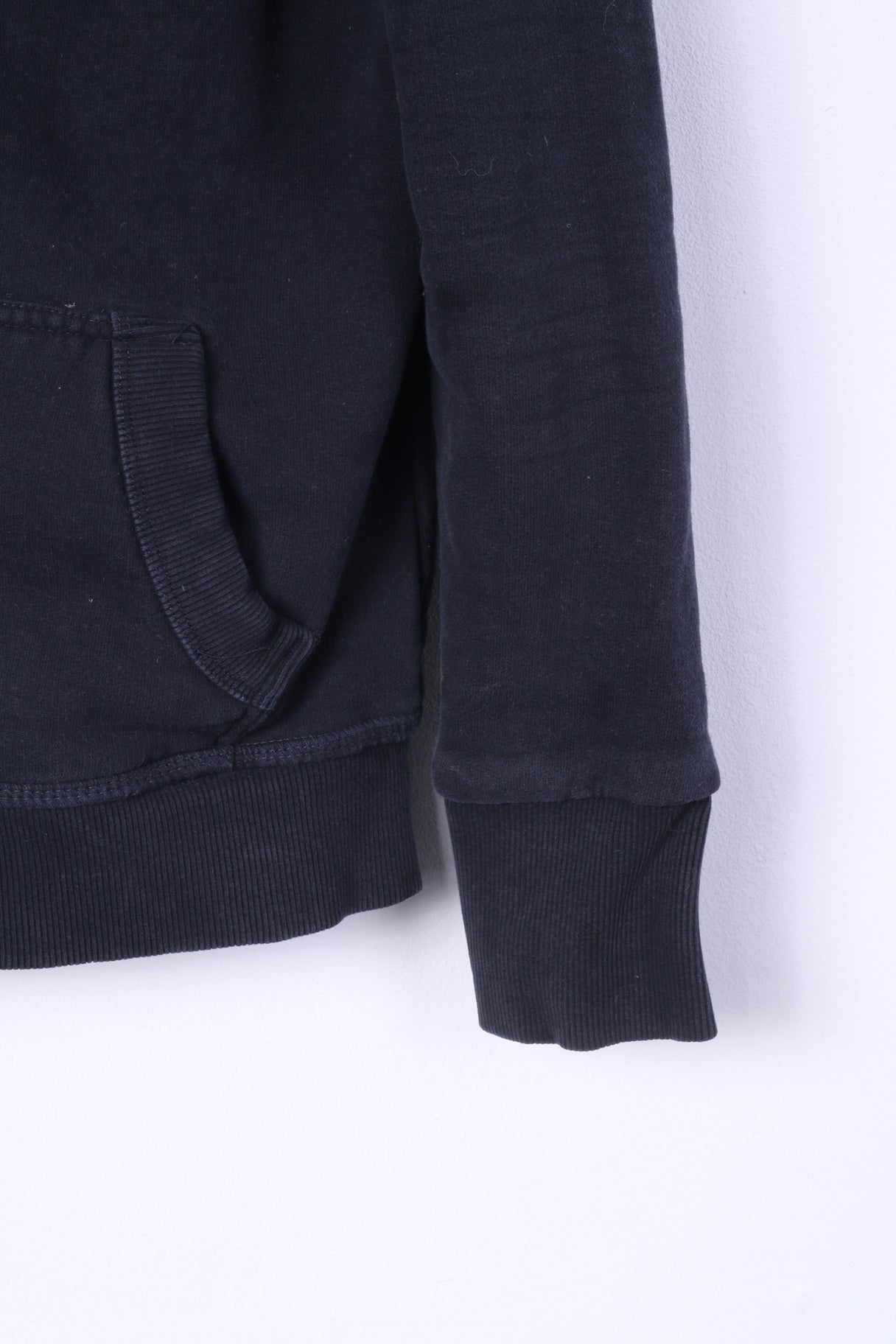 Superdry Womens M Sweatshirt Full Zipper Navy Top Track&Field Cotton Hooded