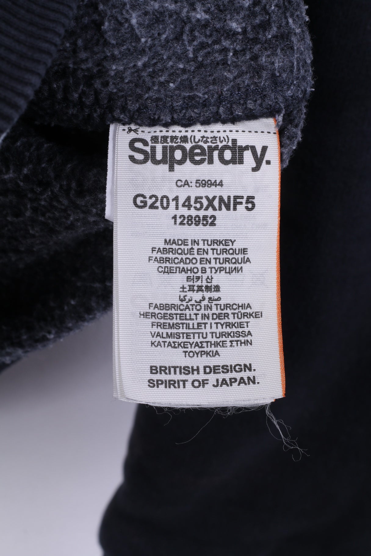 Felpa Superdry da donna M con cerniera intera blu scuro Top Track&amp;Field in cotone con cappuccio