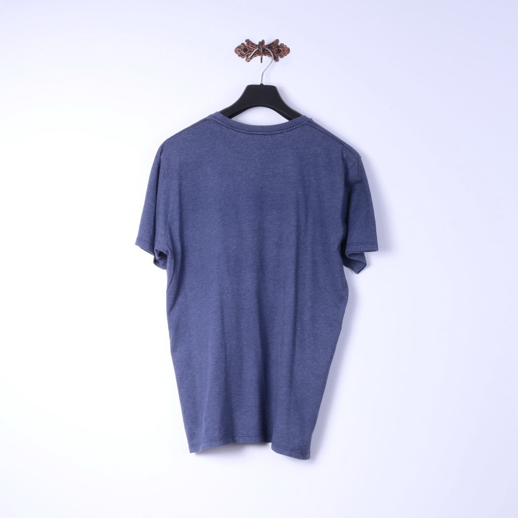 Junk Food Mens L T-Shirt Blue Cotton Graphic Kiss The Cook Classic Tee Top