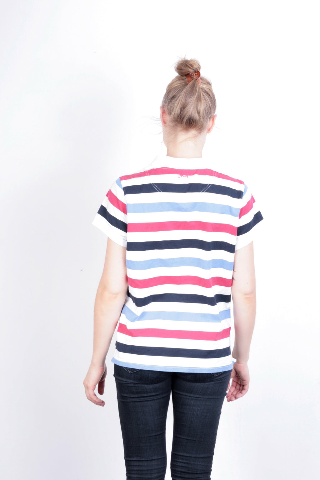 Joules Women's 2XL Polo Shirt Striped White Short Sleeve - RetrospectClothes