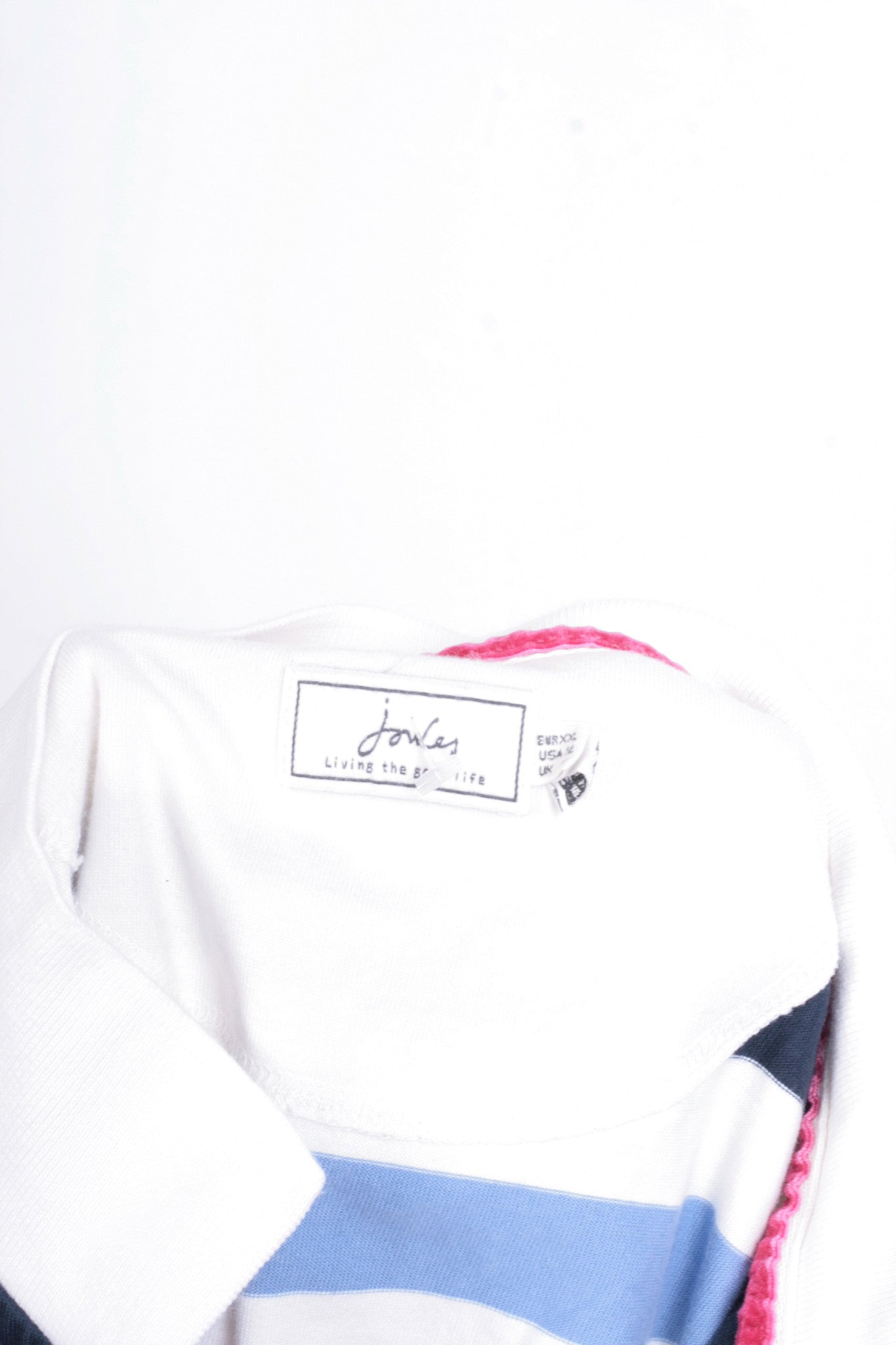 Joules Women's 2XL Polo Shirt Striped White Short Sleeve - RetrospectClothes