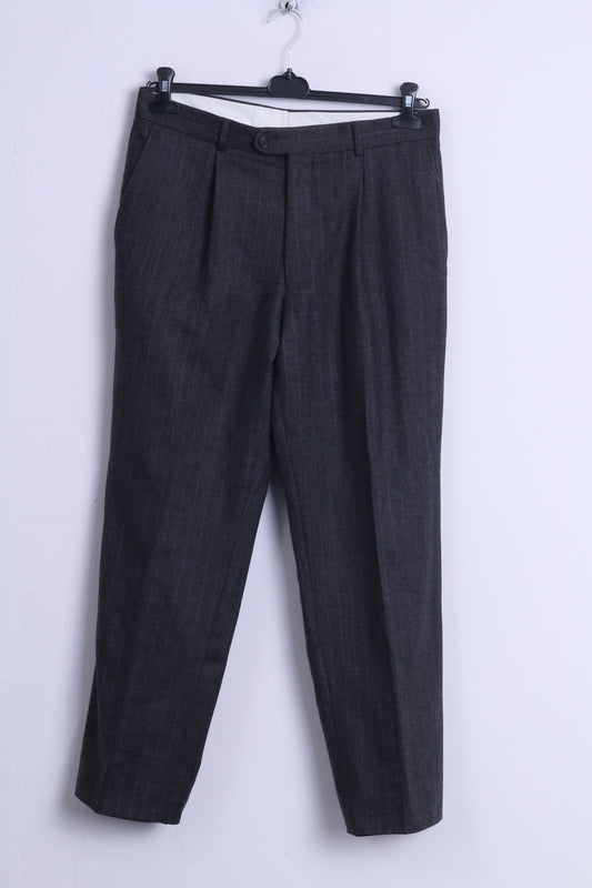 Pierre Cardin Mens 50 L Trousers Grey Wool Elegant Casual Pants