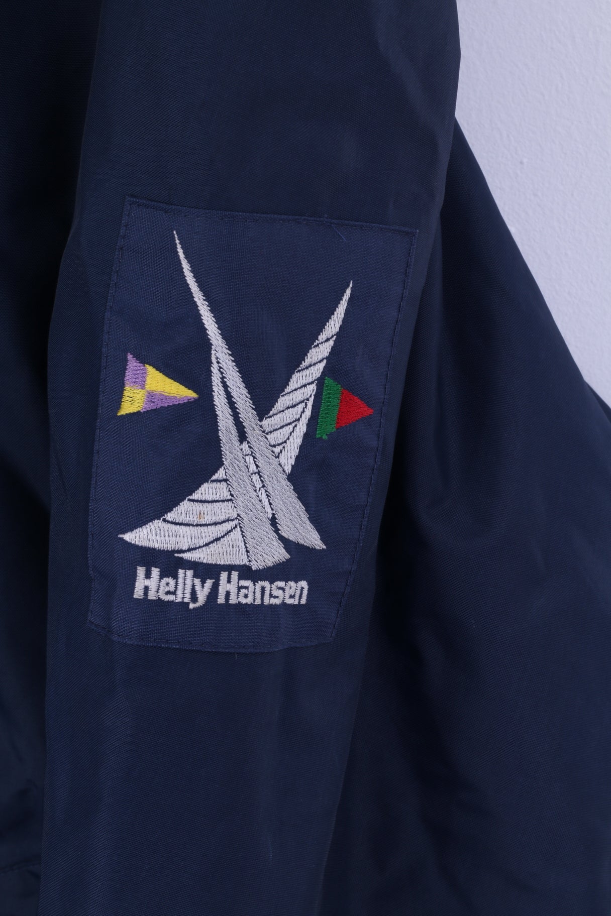 Helly Hansen Mens M Jacket Navy Green Sailing Hidden Hood Double Side