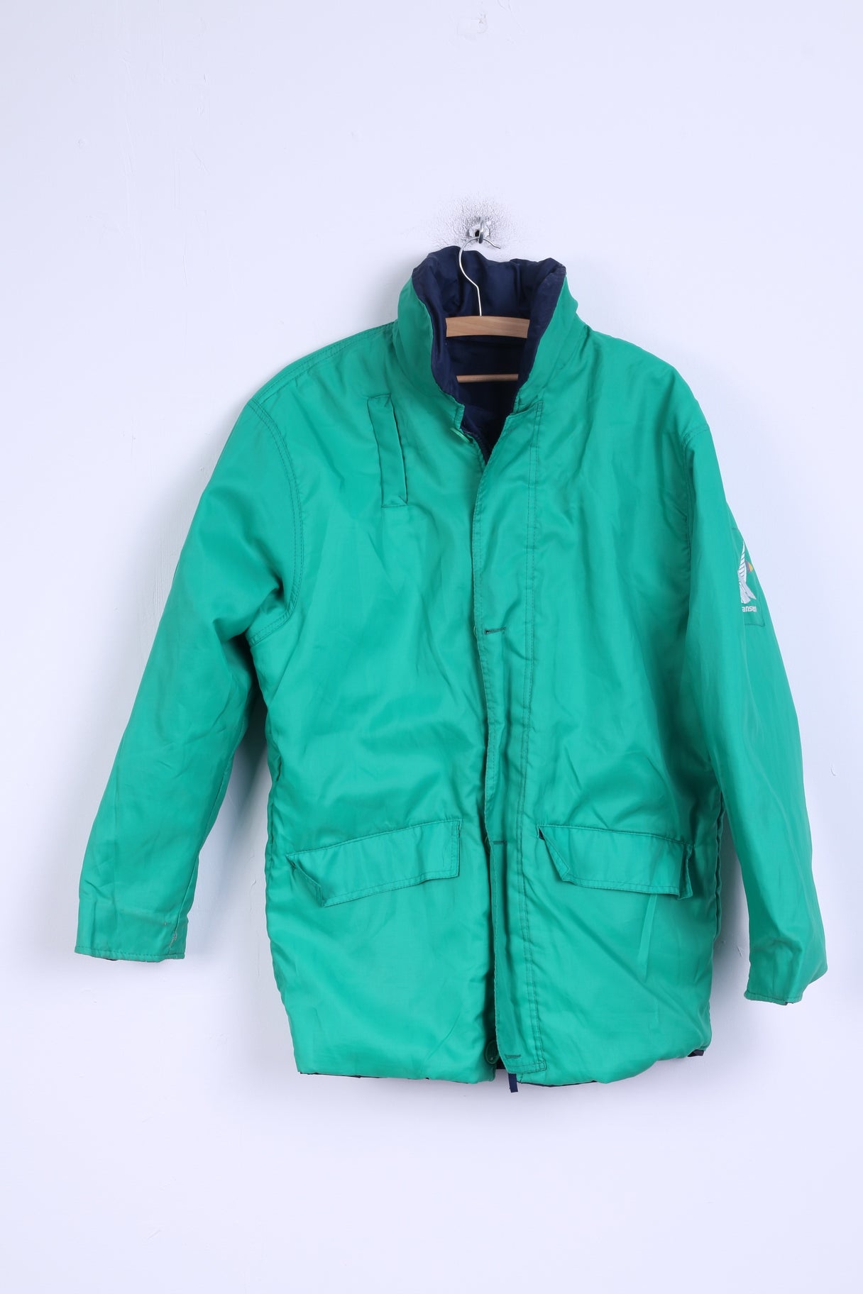 Giacca da uomo Helly Hansen M da vela verde scuro con cappuccio nascosto doppio lato