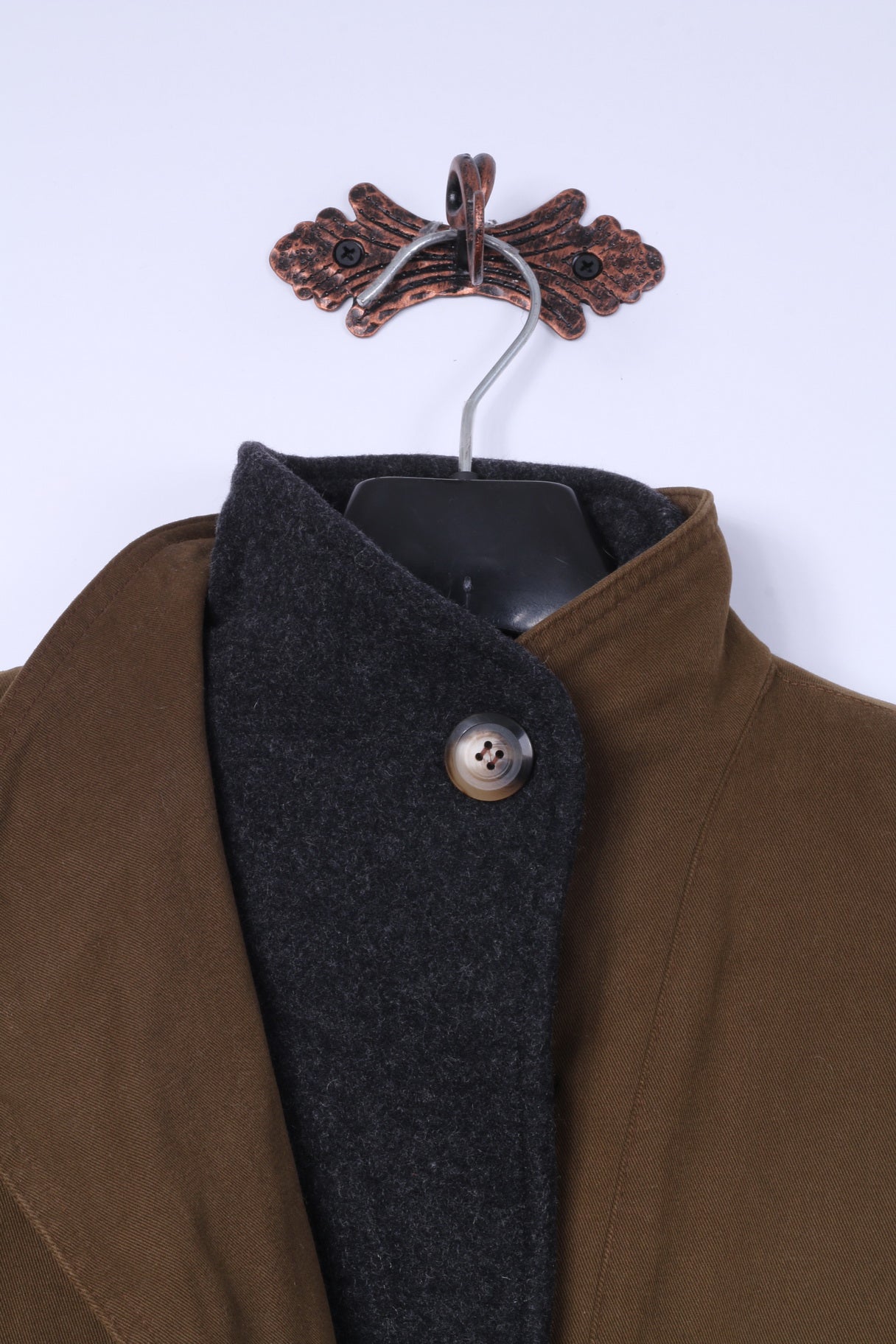 MILO Coats Womens 44 XXL Coat Brown Cotton Fleece Lined Shoulder Pads Classic