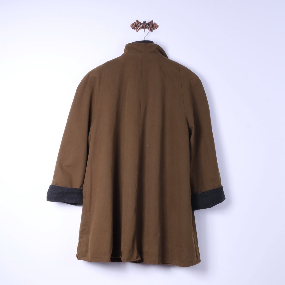 MILO Coats Womens 44 XXL Coat Brown Cotton Fleece Lined Shoulder Pads Classic