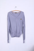 Lyle&amp;Scott Pull XL pour homme Gris Pull col en V Coton