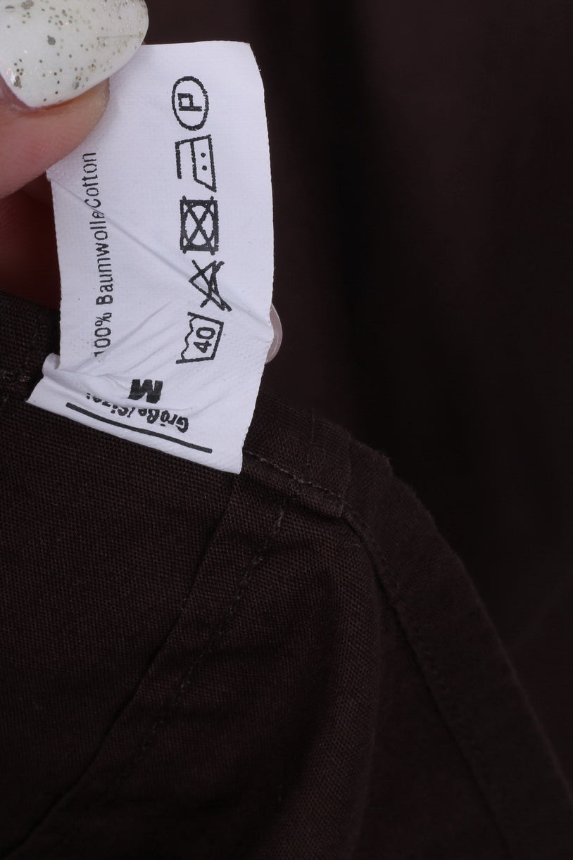 Paul R.Smith Chemise décontractée pour homme M 39/40 en coton marron à manches longues 