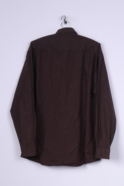 Paul R.Smith Mens M 39/40 Casual Shirt Brown Cotton Long Sleeve