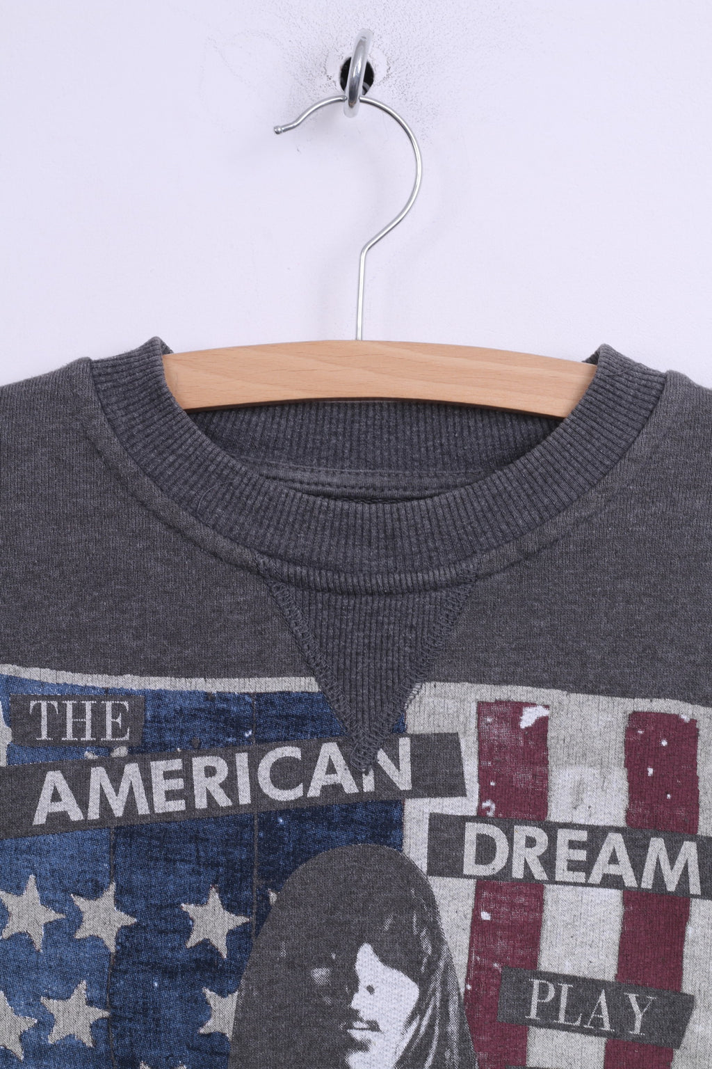 River Island Mens Xs Graphic Sweatshirt Grey Cotton Jumper