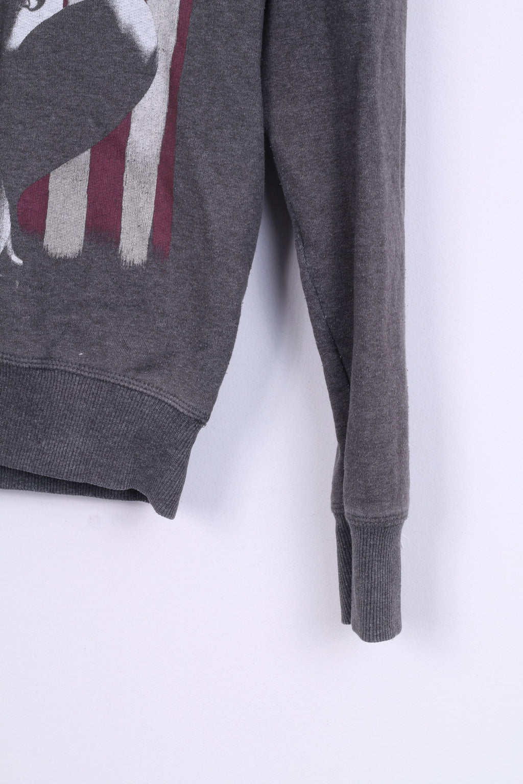 River Island Mens Xs Graphic Sweatshirt Grey Cotton Jumper