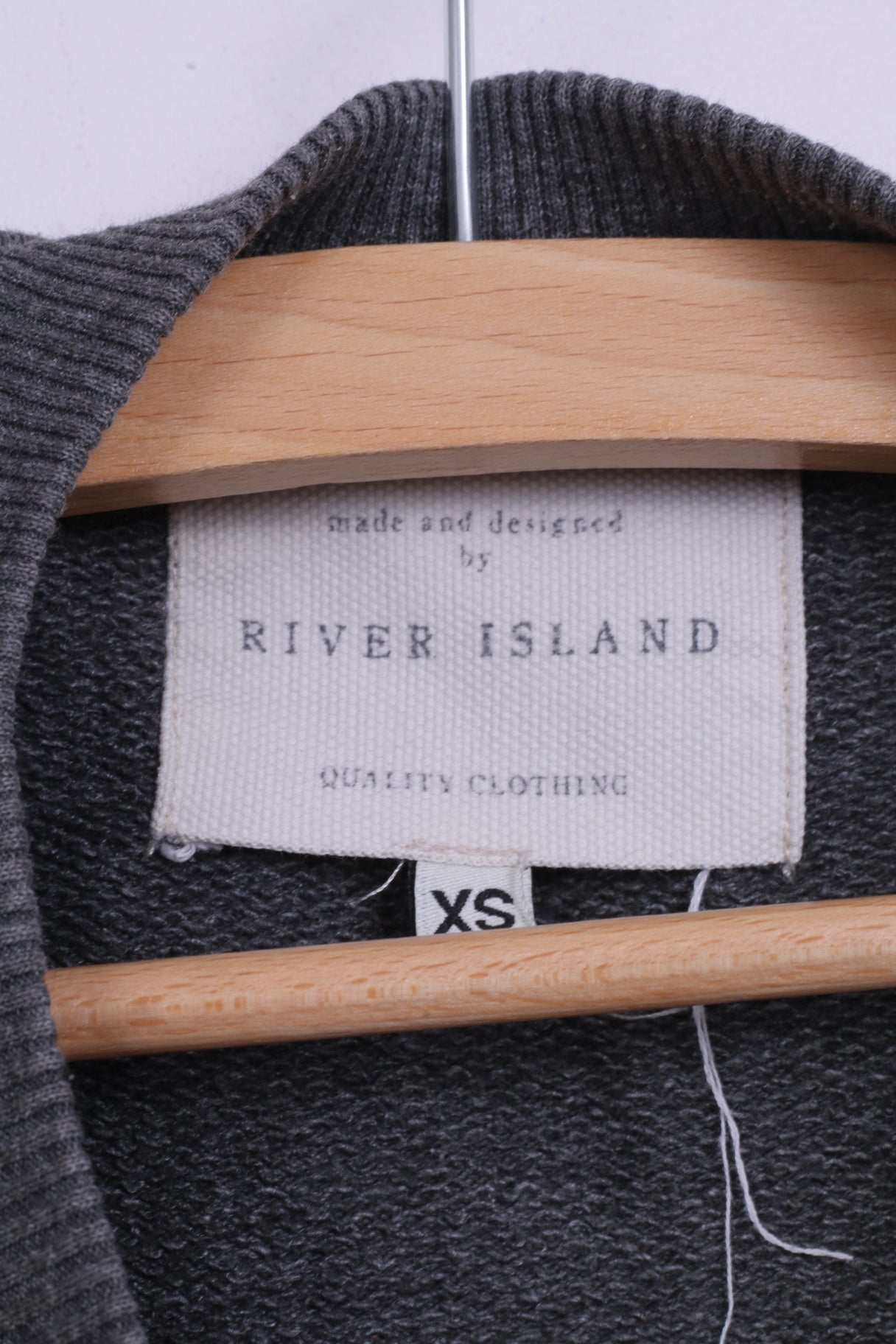River Island Mens Xs Graphic Sweatshirt Grey Cotton Jumper