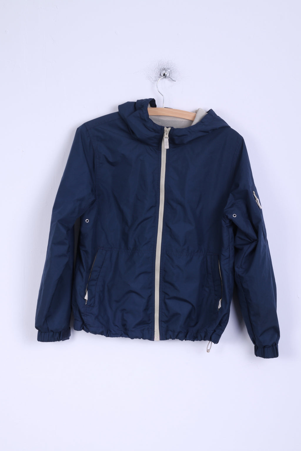 Eddie Bauer Boys M Jacket Navy Hoody Outdoor Zip Up Léger Haut