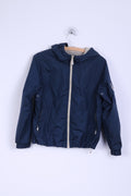 Giacca Eddie Bauer da ragazzo M, leggera, con cappuccio, zip per esterni, blu scuro