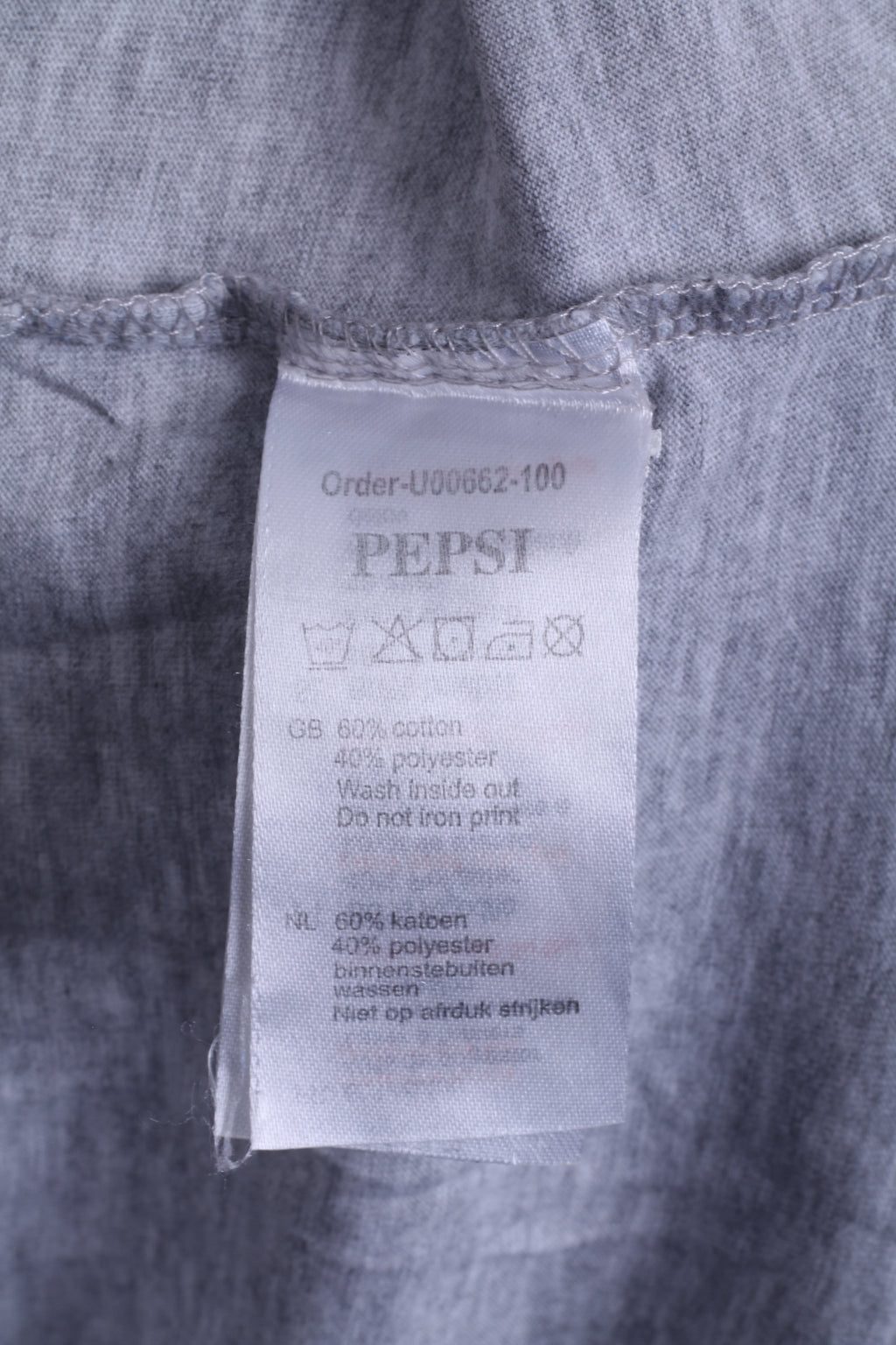 Pepsi Maglietta da donna a maniche lunghe in cotone grigio blu con grafica elasticizzata