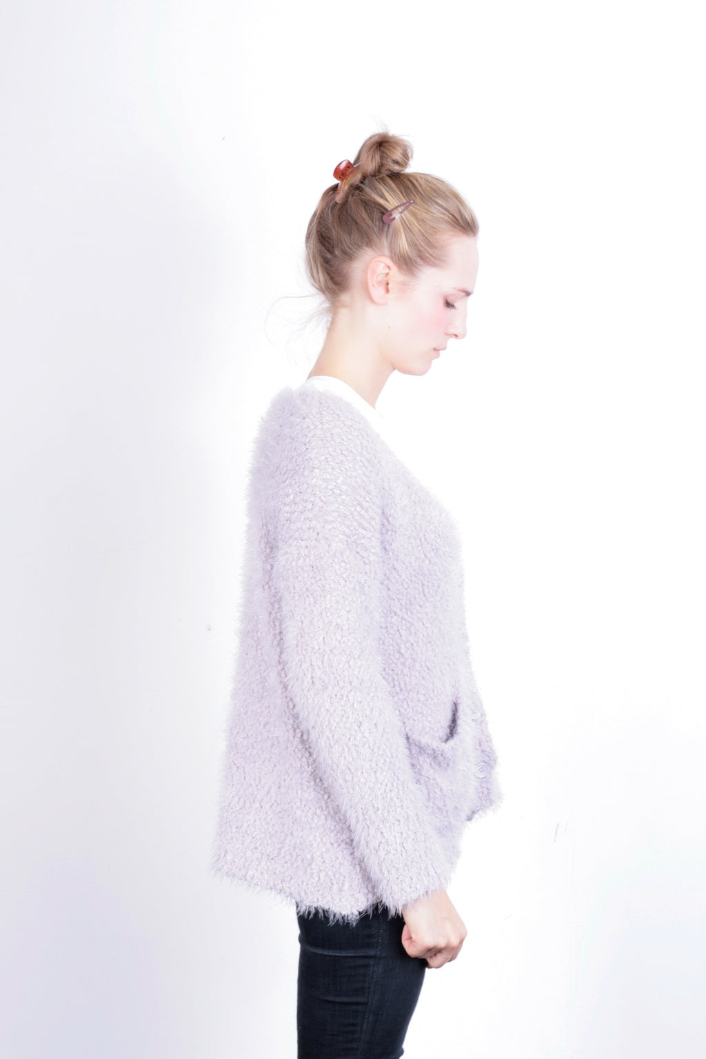 Miss Selfridge Women's 10 M Cardigan Jumper Violet Patchwork - RetrospectClothes