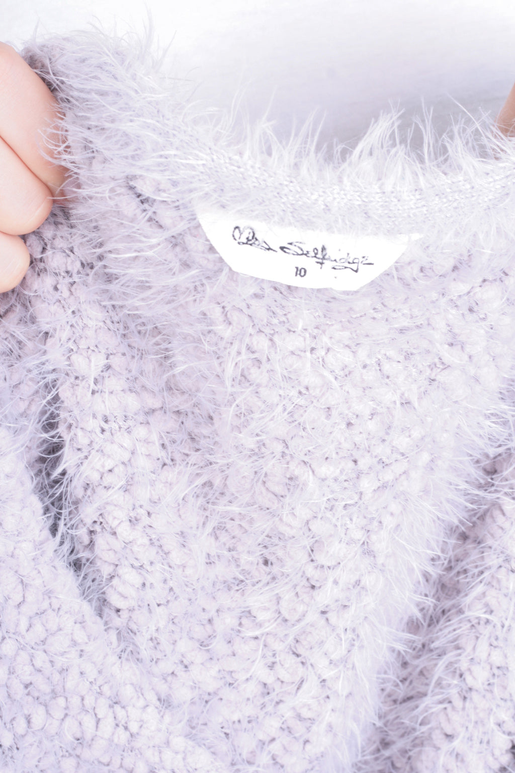 Miss Selfridge Women's 10 M Cardigan Jumper Violet Patchwork - RetrospectClothes