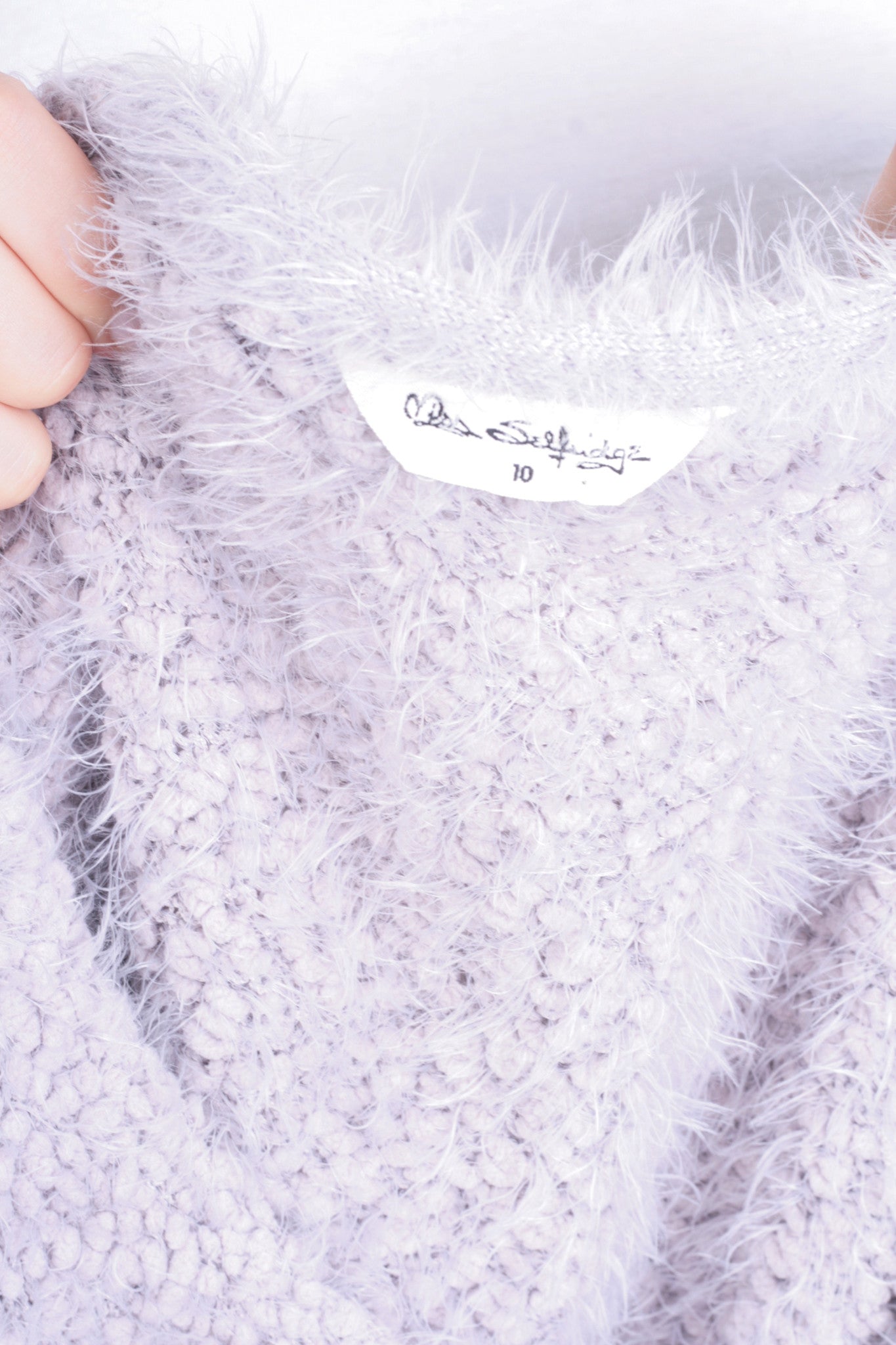 Miss Selfridge Women's 10 M Cardigan Jumper Violet Patchwork - RetrospectClothes